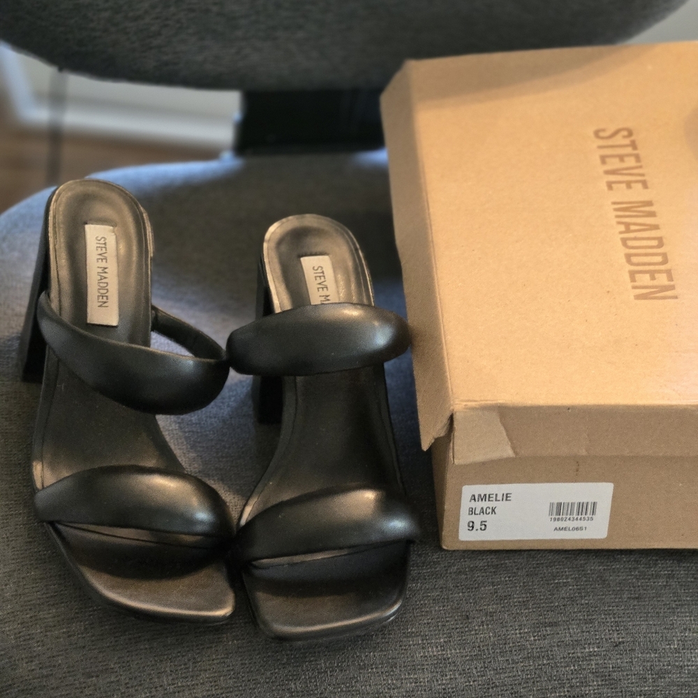 Steve Madden Black Heeled Sandals